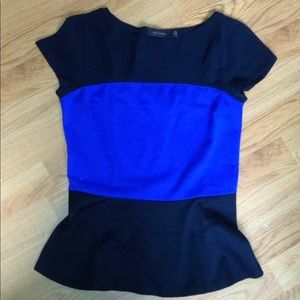 The Limited Color Block Peplum Top